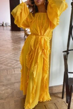 Robe Longue à Volants