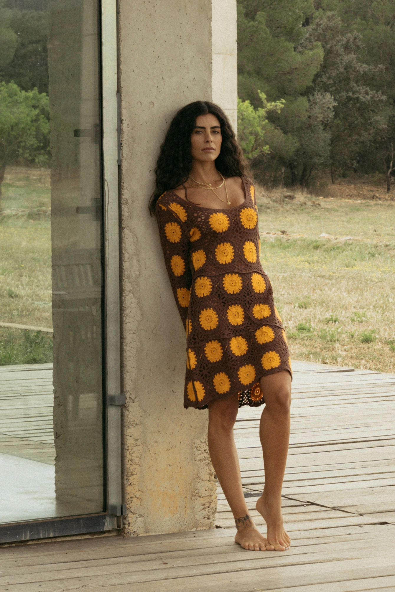 Robe Courte En Maille Crochetée à Manches Longues – Image 5