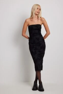 Robe Bandeau En Tulle Ă Motif Papillon