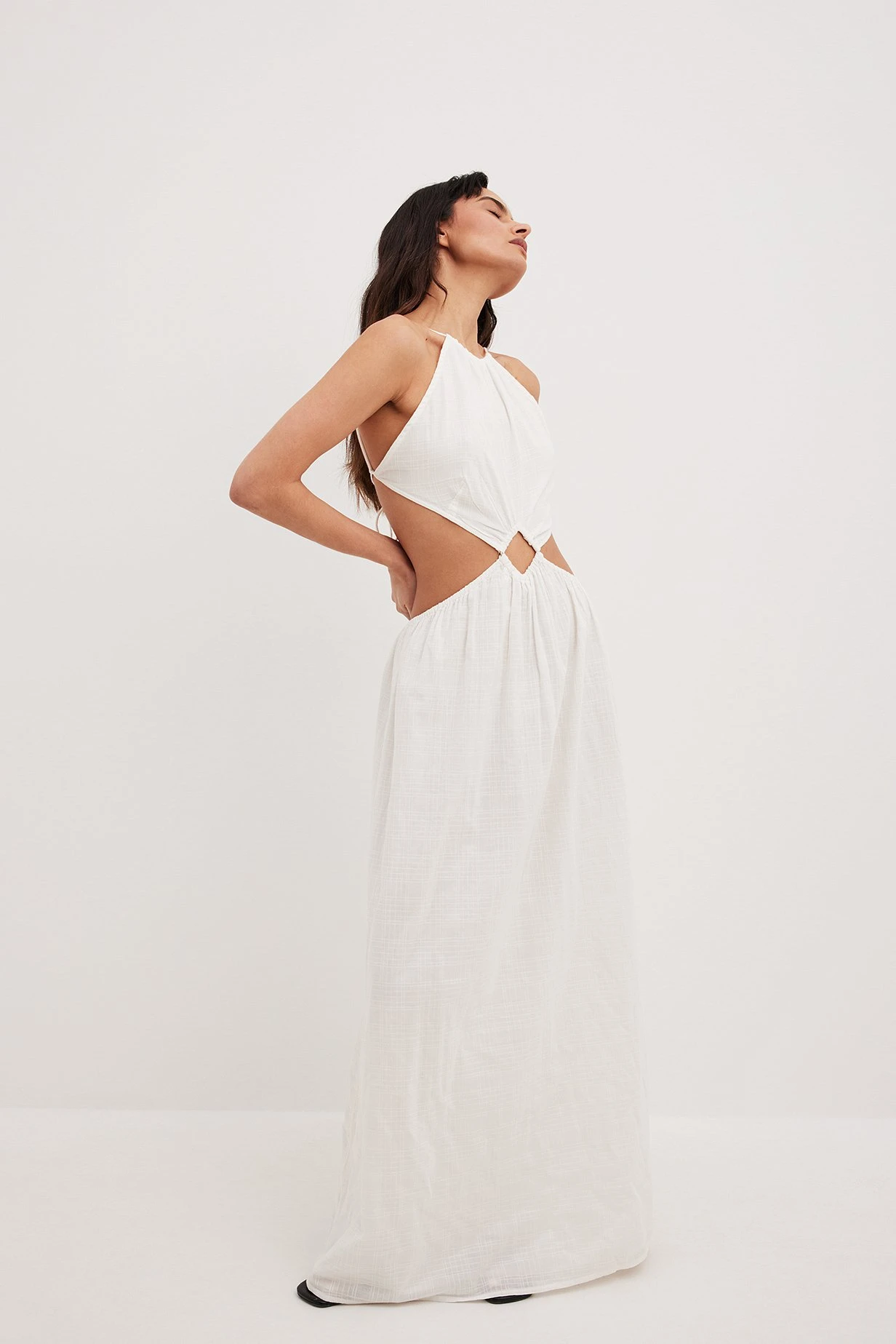 Robe Longue Fluide à Détail Sur Le Devant – Image 10