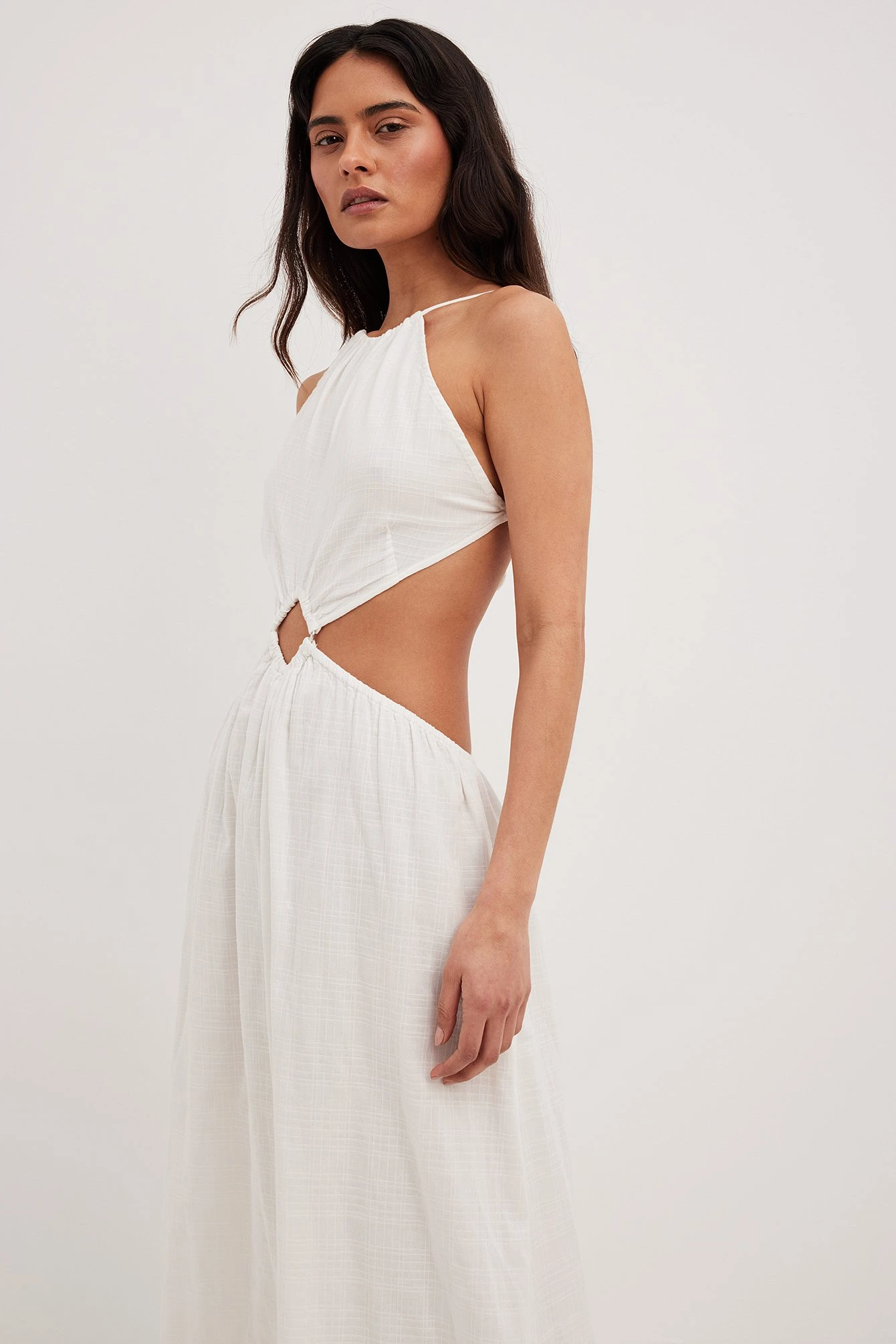 Robe Longue Fluide à Détail Sur Le Devant – Image 11