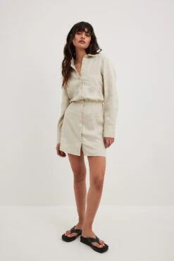 NA-KD Robe Chemise En Lin