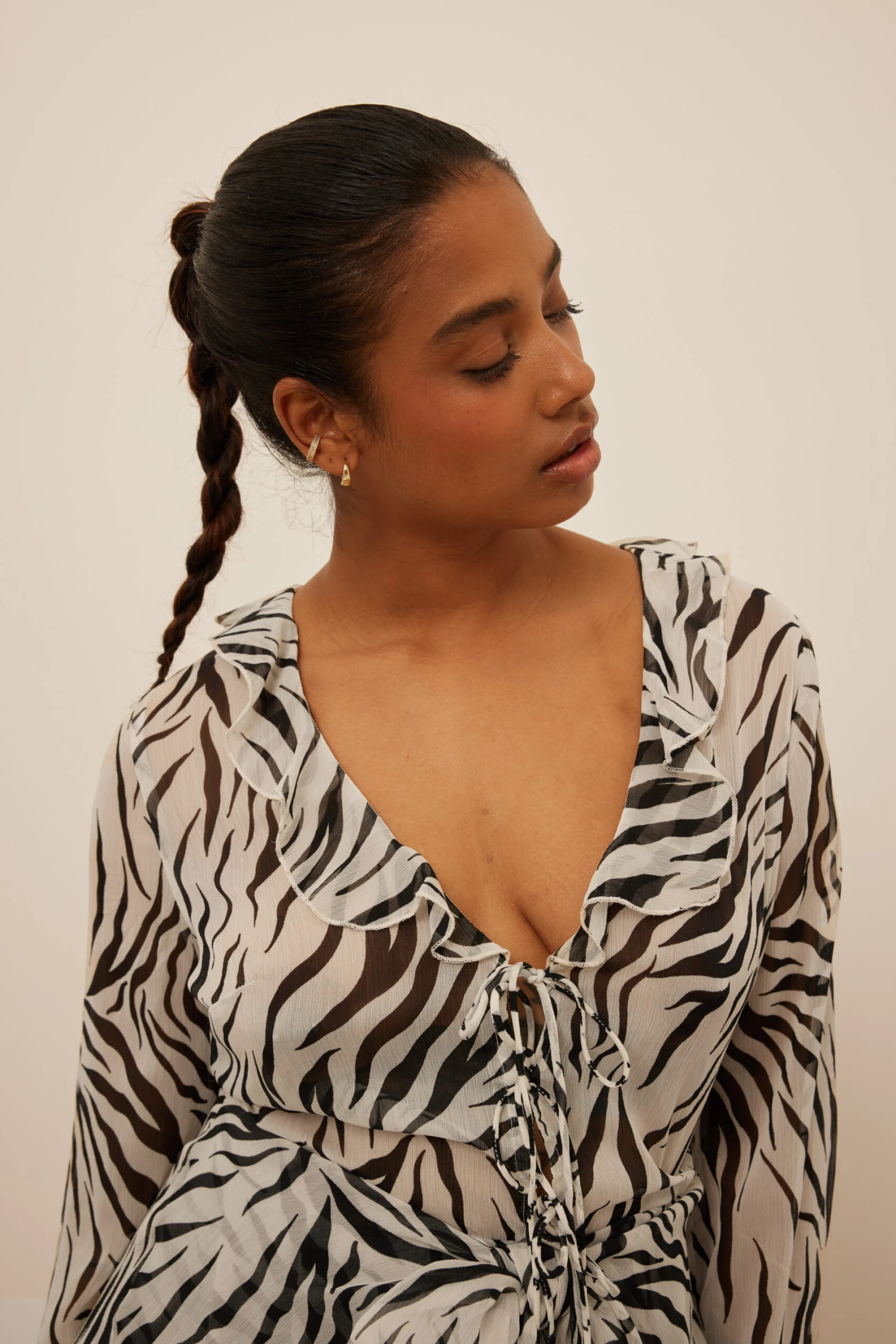 Robe Mini Nouée Sur Le Devant – Image 7