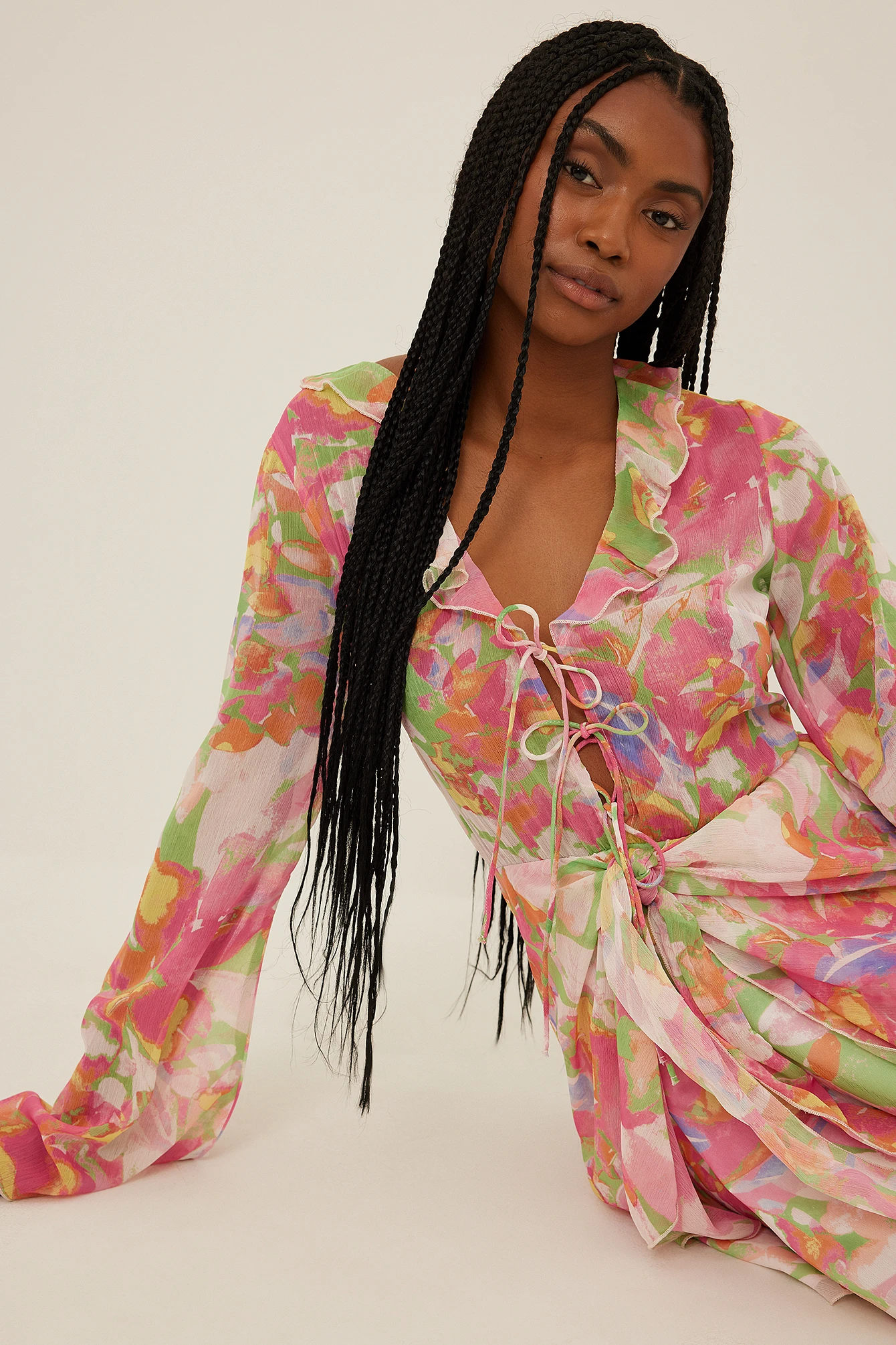 Robe Mini Nouée Sur Le Devant – Image 3