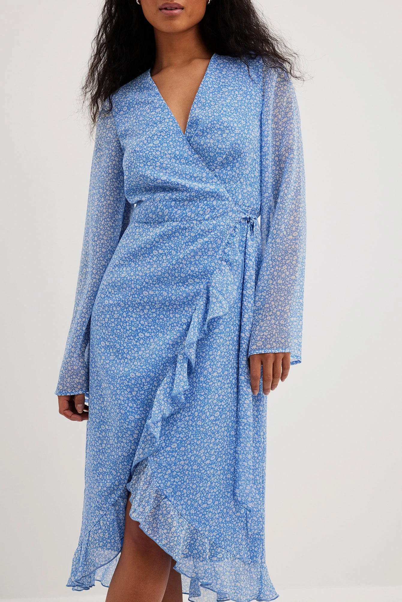 Robe Portefeuille Mi-longue Nouée à La Taille – Image 4