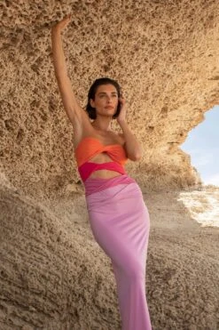 Robe Froncée à Empiècements