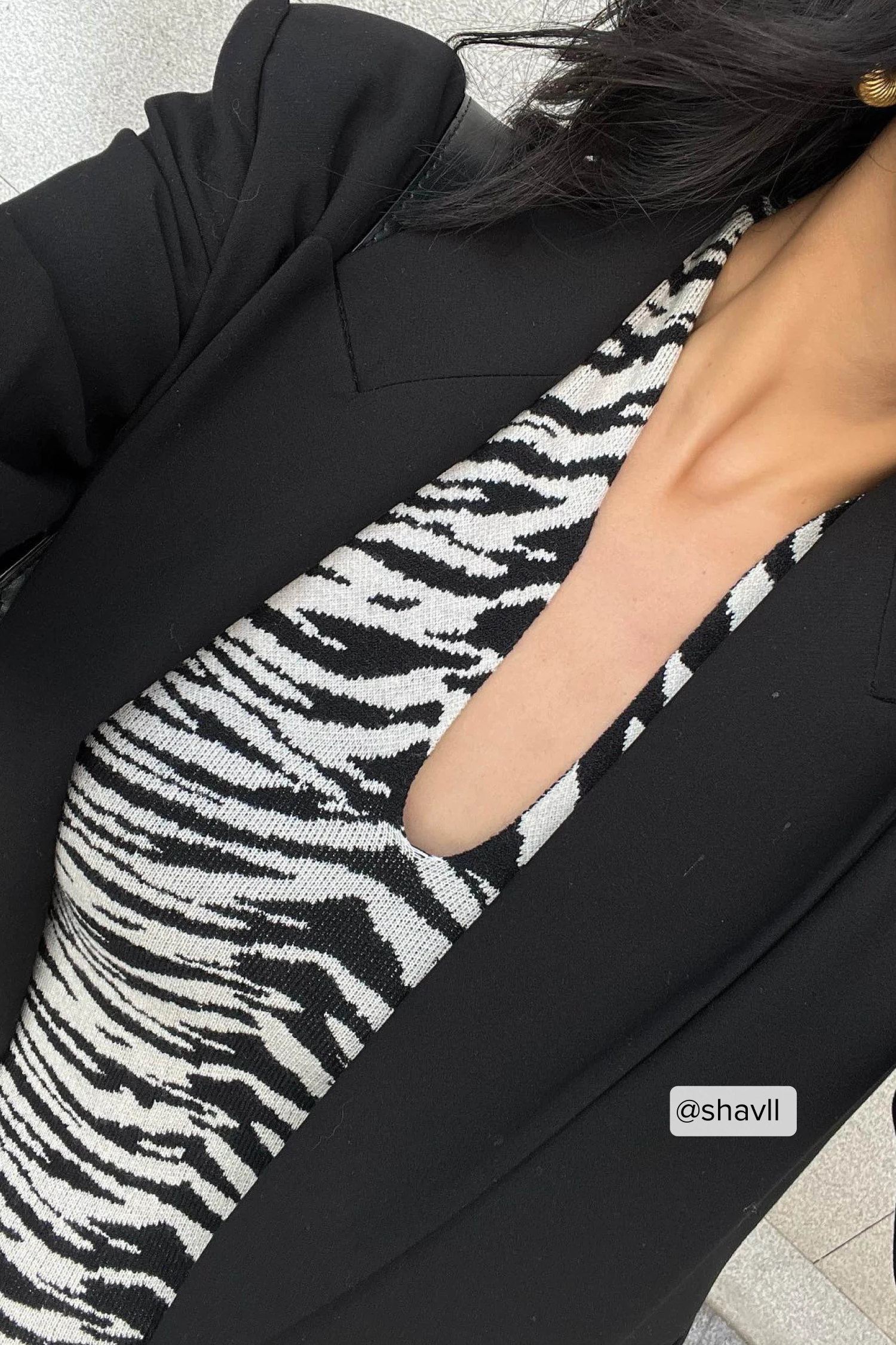 Robe Croisée Sur Le Devant En Maille à Imprimé Zébré – Image 5