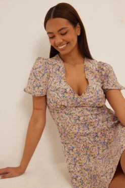 Robe Mini à Col En V